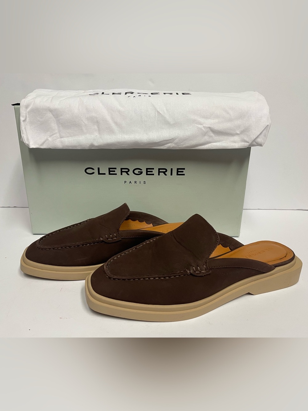 Robert Clergerie Odilon Brown chocolate Slip-On Mules flats yacht 36.5